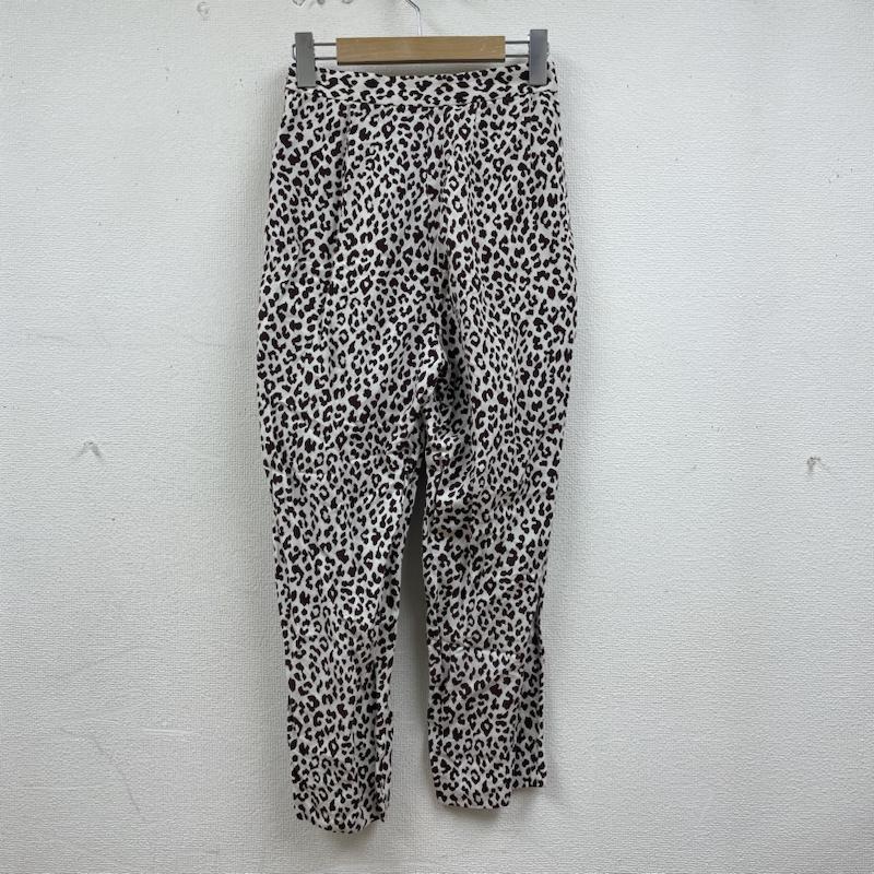 ロク 6BEAUTY&YOUTH パンツ ワークパンツ、ペインターパンツ LEOPARD PRINT PANTS レオパード ヒョウ柄 テーパード パンツ サイドファスナー リネン 麻 8614-202-0172 34 ヒョウ柄・レオパード柄 白 / ホワイト / white X 茶 / ブラウン / brown レディース USED 古着 中古 50138852