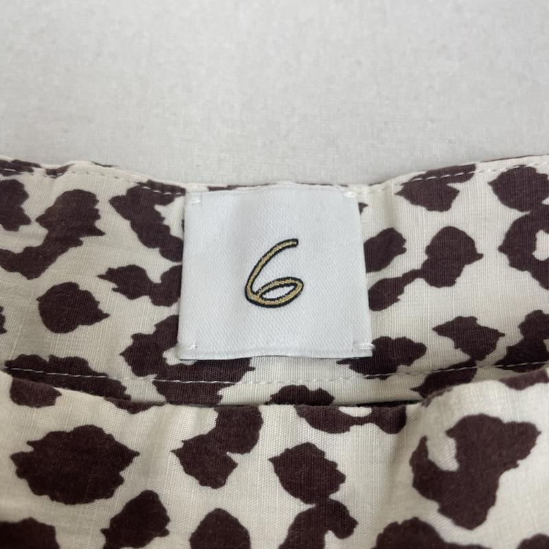 ロク 6BEAUTY&YOUTH パンツ ワークパンツ、ペインターパンツ LEOPARD PRINT PANTS レオパード ヒョウ柄 テーパード パンツ サイドファスナー リネン 麻 8614-202-0172 34 ヒョウ柄・レオパード柄 白 / ホワイト / white X 茶 / ブラウン / brown レディース USED 古着 中古 50138852