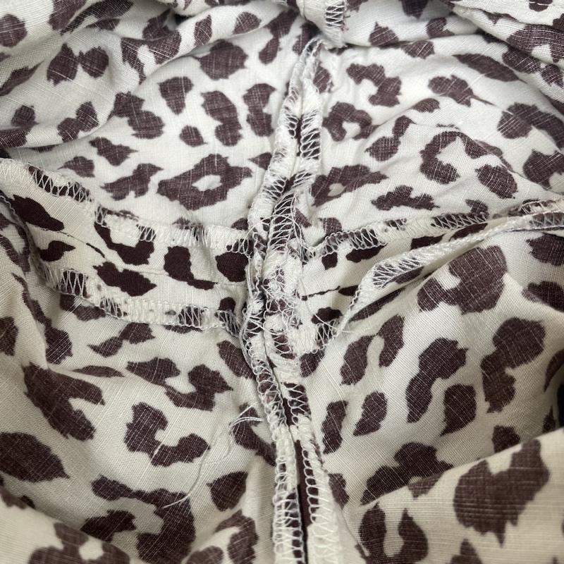 ロク 6BEAUTY&YOUTH パンツ ワークパンツ、ペインターパンツ LEOPARD PRINT PANTS レオパード ヒョウ柄 テーパード パンツ サイドファスナー リネン 麻 8614-202-0172 34 ヒョウ柄・レオパード柄 白 / ホワイト / white X 茶 / ブラウン / brown レディース USED 古着 中古 50138852