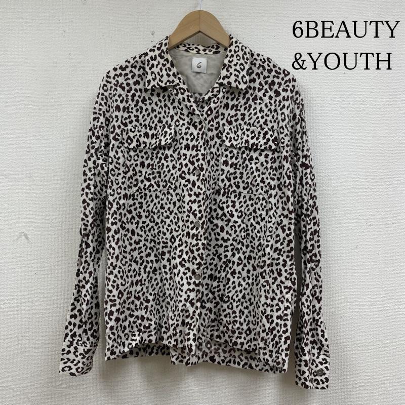 ロク 6BEAUTY&YOUTH シャツ、ブラウス 長袖 LEOPARD PRINT SHIRT レオパード ヒョウ柄 オープンカラー 開襟 長袖 シャツ リネン 麻 8611-242-0078 36 ヒョウ柄・レオパード柄 白 / ホワイト / white X 茶 / ブラウン / brown レディース USED 古着 中古 50138853