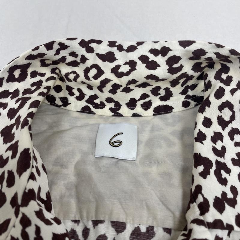 ロク 6BEAUTY&YOUTH シャツ、ブラウス 長袖 LEOPARD PRINT SHIRT レオパード ヒョウ柄 オープンカラー 開襟 長袖 シャツ リネン 麻 8611-242-0078 36 ヒョウ柄・レオパード柄 白 / ホワイト / white X 茶 / ブラウン / brown レディース USED 古着 中古 50138853