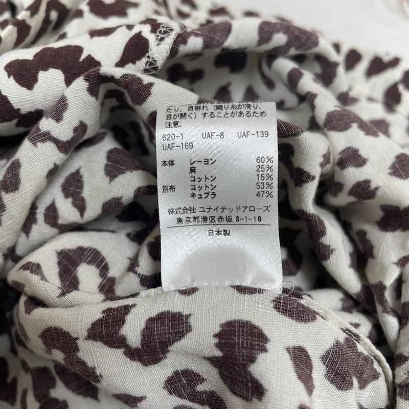 ロク 6BEAUTY&YOUTH シャツ、ブラウス 長袖 LEOPARD PRINT SHIRT レオパード ヒョウ柄 オープンカラー 開襟 長袖 シャツ リネン 麻 8611-242-0078 36 ヒョウ柄・レオパード柄 白 / ホワイト / white X 茶 / ブラウン / brown レディース USED 古着 中古 50138853