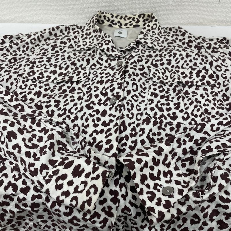 ロク 6BEAUTY&YOUTH シャツ、ブラウス 長袖 LEOPARD PRINT SHIRT レオパード ヒョウ柄 オープンカラー 開襟 長袖 シャツ リネン 麻 8611-242-0078 36 ヒョウ柄・レオパード柄 白 / ホワイト / white X 茶 / ブラウン / brown レディース USED 古着 中古 50138853