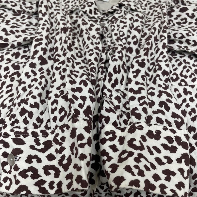 ロク 6BEAUTY&YOUTH シャツ、ブラウス 長袖 LEOPARD PRINT SHIRT レオパード ヒョウ柄 オープンカラー 開襟 長袖 シャツ リネン 麻 8611-242-0078 36 ヒョウ柄・レオパード柄 白 / ホワイト / white X 茶 / ブラウン / brown レディース USED 古着 中古 50138853
