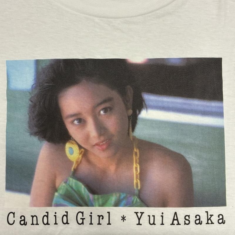 ヴィンテージ VINTAGE Tシャツ 半袖 浅香唯 80 s 1988年 当時物 Candid Girl 非売品 シングルステッチ 半袖 フォト Tシャツ - プリント 白 / ホワイト / white メンズ USED 古着 中古 50138891