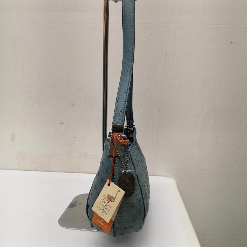古着 USED ハンドバッグ ハンドバッグ サンポウ sanpo JRA レザー ハンドバッグ ミニバッグ 手持ち鞄 肩掛け オーストリッチ - 青 / ブルー / blue レディース USED 古着 中古 50138903