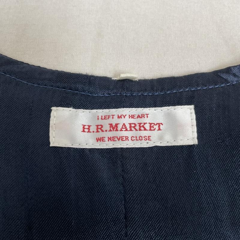 ハリウッドランチマーケット HRMARKET ベスト ベスト ベスト ジレ ジャケット ボタン 前開き ボーダー柄 後身頃サテン生地 ボーダー柄 白 / ホワイト / white X インディゴ / インディゴ / Indigo メンズ USED 古着 中古 50138955