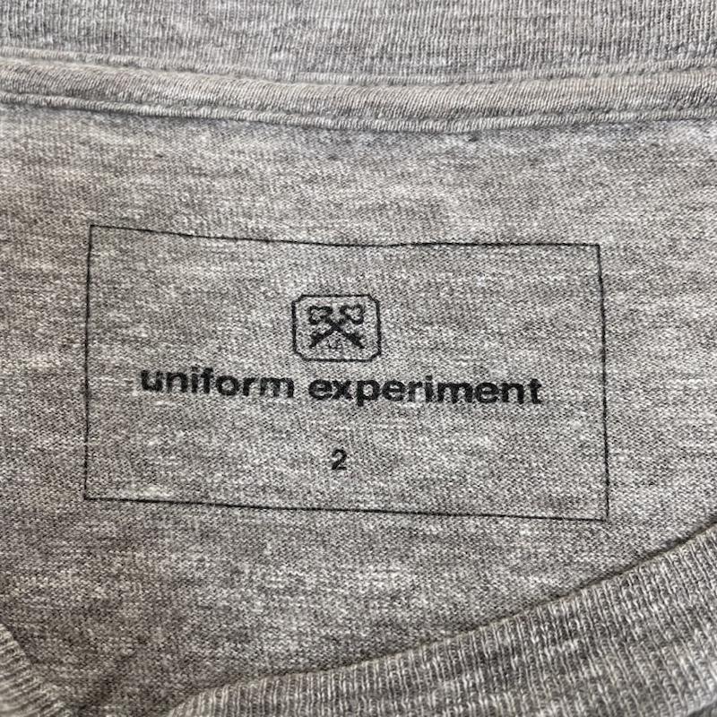 ユニフォームエクスペリメント uniform experiment Tシャツ 半袖 半袖 Tシャツ Shirt NAVY ロゴ プリント クルーネック シャツ カットソー UE-101083 2 ロゴ、文字 X プリント 灰 / グレー / gray メンズ USED 古着 中古 50138956