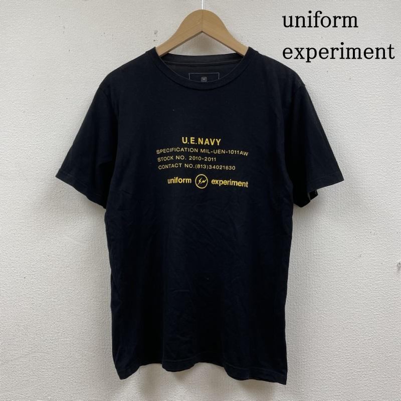 ユニフォームエクスペリメント uniform experiment Tシャツ 半袖 MILITARY TAG T-SHIRT 半袖 Tシャツ Shirt ロゴ プリント クルーネック シャツ カットソー UE-101087 2 ロゴ、文字 X プリント 黒 / ブラック / black メンズ USED 古着 中古 50138957