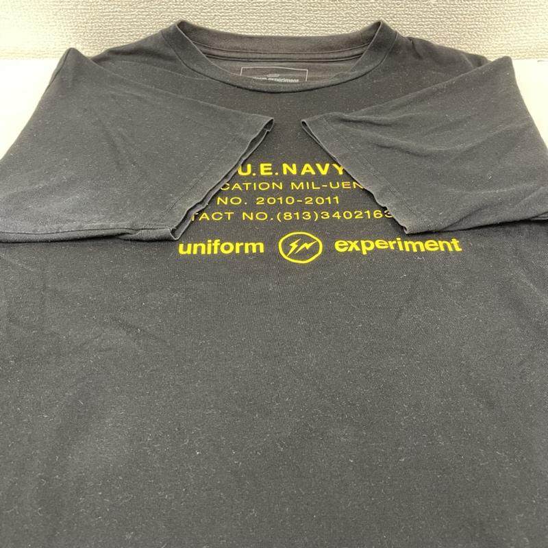 ユニフォームエクスペリメント uniform experiment Tシャツ 半袖 MILITARY TAG T-SHIRT 半袖 Tシャツ Shirt ロゴ プリント クルーネック シャツ カットソー UE-101087 2 ロゴ、文字 X プリント 黒 / ブラック / black メンズ USED 古着 中古 50138957