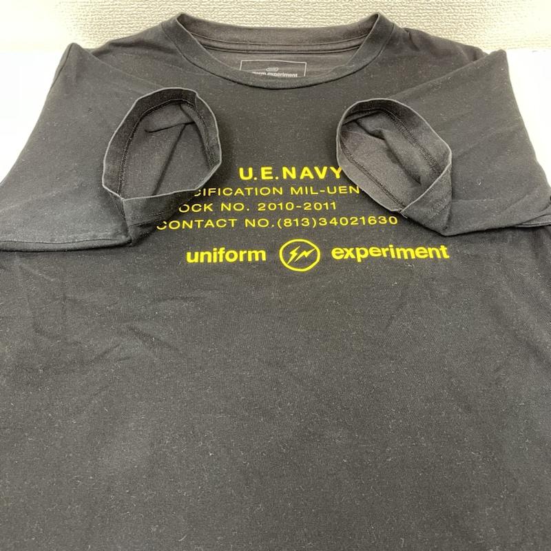 ユニフォームエクスペリメント uniform experiment Tシャツ 半袖 MILITARY TAG T-SHIRT 半袖 Tシャツ Shirt ロゴ プリント クルーネック シャツ カットソー UE-101087 2 ロゴ、文字 X プリント 黒 / ブラック / black メンズ USED 古着 中古 50138957