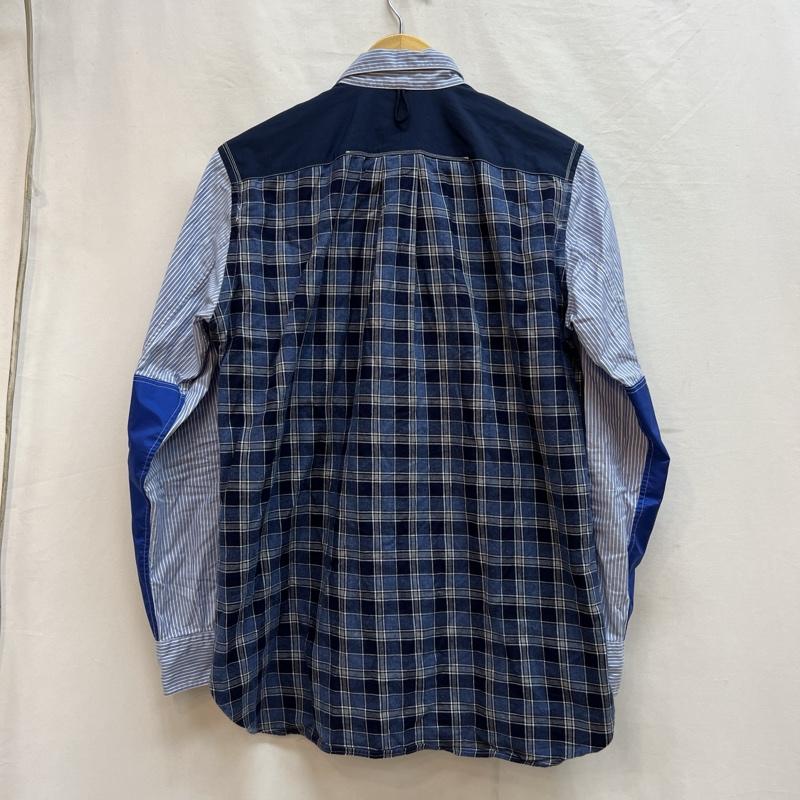 コムデギャルソン・ジュンヤワタナベマン COMME des GARCONS JUNYA WATANABE MAN シャツ、ブラウス 長袖 チェック ストライプ 切替 シャツ WB-B008 AD2018 XS 青 / ブルー / blue メンズ USED 古着 中古 50138975
