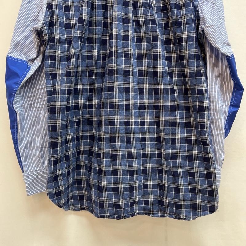 コムデギャルソン・ジュンヤワタナベマン COMME des GARCONS JUNYA WATANABE MAN シャツ、ブラウス 長袖 チェック ストライプ 切替 シャツ WB-B008 AD2018 XS 青 / ブルー / blue メンズ USED 古着 中古 50138975