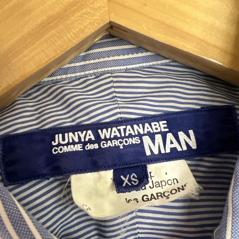 コムデギャルソン・ジュンヤワタナベマン COMME des GARCONS JUNYA WATANABE MAN シャツ、ブラウス 長袖 チェック ストライプ 切替 シャツ WB-B008 AD2018 XS 青 / ブルー / blue メンズ USED 古着 中古 50138975