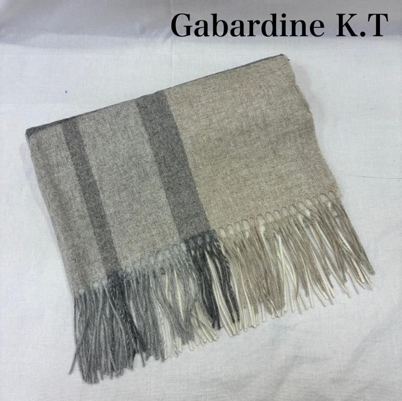 ギャバジンケーティー GABARDINEK.T ストール ストール一般 アルパカニット チェック柄 マフラー ストール 72-50NW02 - チェック ベージュ / ベージュ / beige X 灰 / グレー / gray X 白 / ホワイト / white レディース USED 古着 中古 50138982