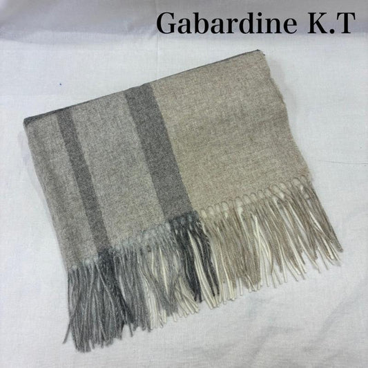 ギャバジンケーティー GABARDINEK.T ストール ストール一般 アルパカニット チェック柄 マフラー ストール 72-50NW02 - チェック ベージュ / ベージュ / beige X 灰 / グレー / gray X 白 / ホワイト / white レディース USED 古着 中古 50138982