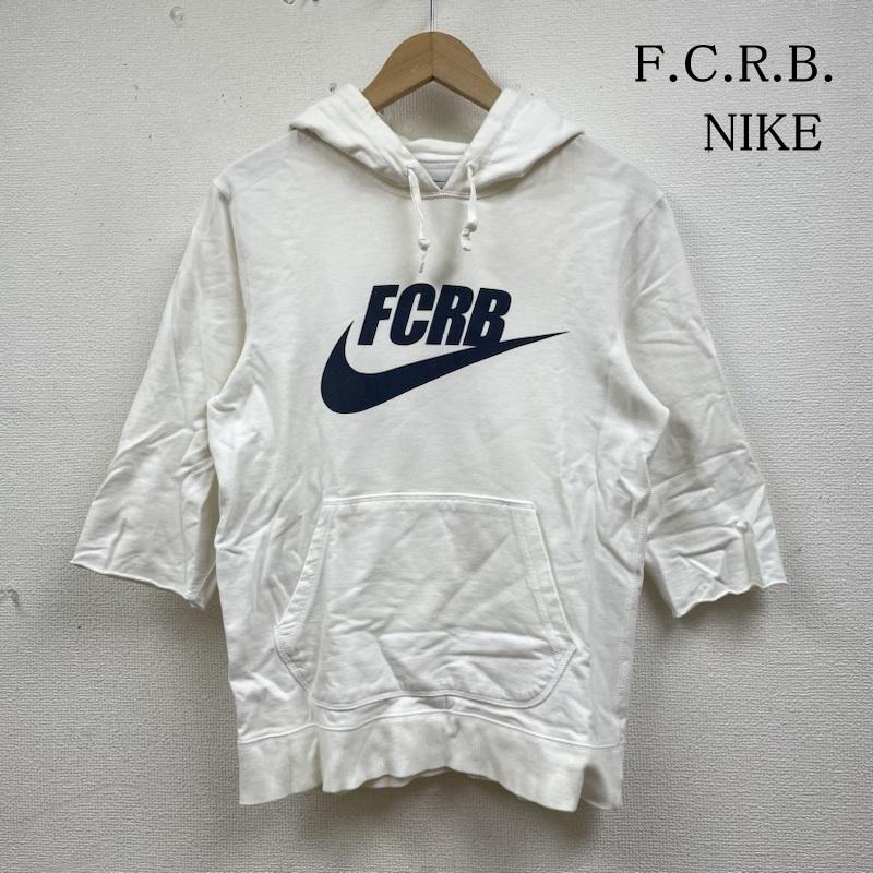 エフシーアールビー F.C.R.B. パーカー 七分袖 NIKE コラボ 5分 7分丈 パーカー フーディー ロゴ ビッグプリント 袖カットオフ 396346-100 S ロゴ、文字 X プリント 白 / ホワイト / white メンズ USED 古着 中古 50138984