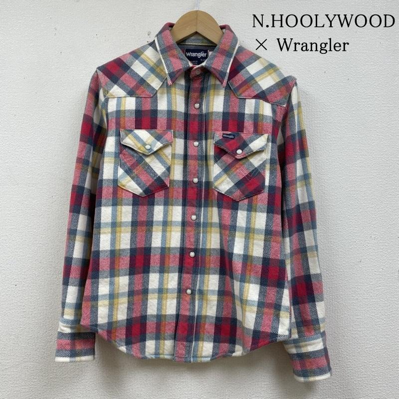 エヌハリウッド N.HOOLYWOOD シャツ、ブラウス 長袖 Wrangler コラボ 長袖 ネルシャツ チェック スナップボタン 厚手 ウエスタン 胸元ロゴ 刺繍 S9093 S チェック X ロゴ、文字 X 刺繍 マルチカラー / マルチカラー / multicolor メンズ USED 古着 中古 50138990
