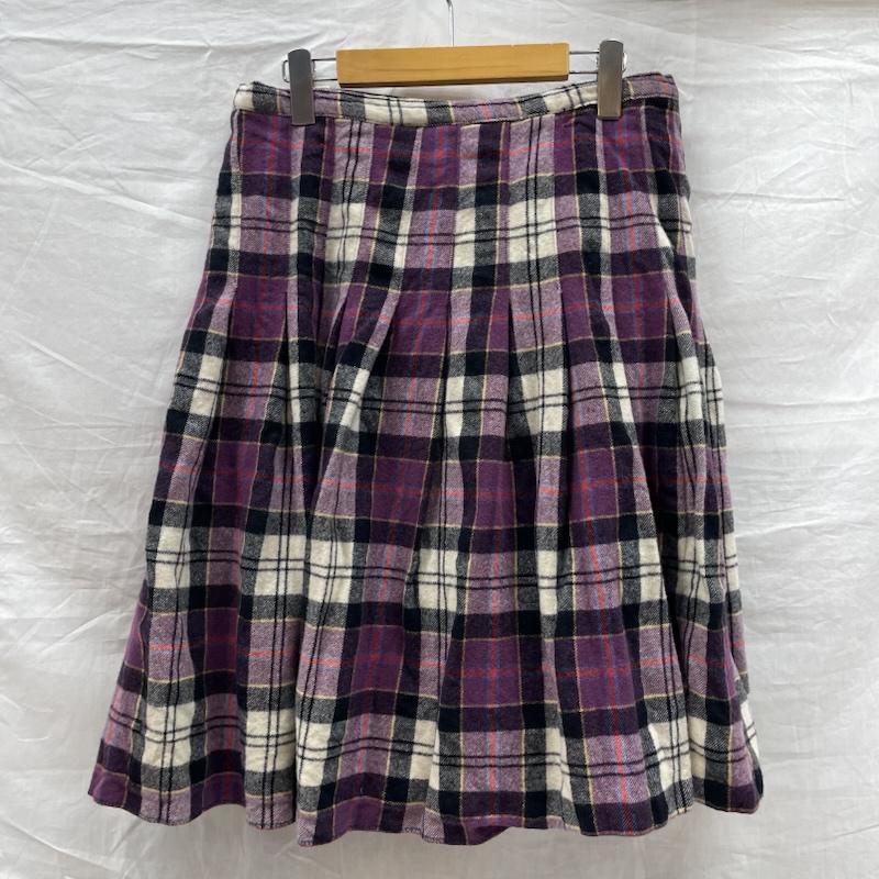 ペンドルトン PENDLETON スカート ひざ丈スカート ペンドルトン 70S USA製 チェック柄 ウール プリーツ スカート パープル 紫 ヴィンテージ M 紫 / パープル / purple レディース USED 古着 中古 50139011