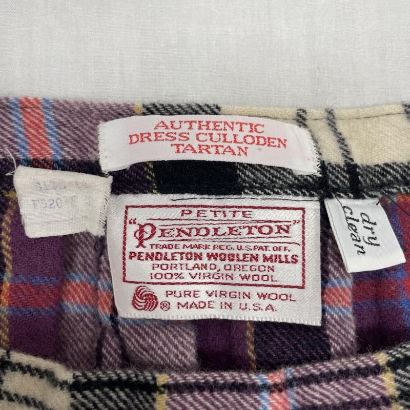 ペンドルトン PENDLETON スカート ひざ丈スカート ペンドルトン 70S USA製 チェック柄 ウール プリーツ スカート パープル 紫 ヴィンテージ M 紫 / パープル / purple レディース USED 古着 中古 50139011
