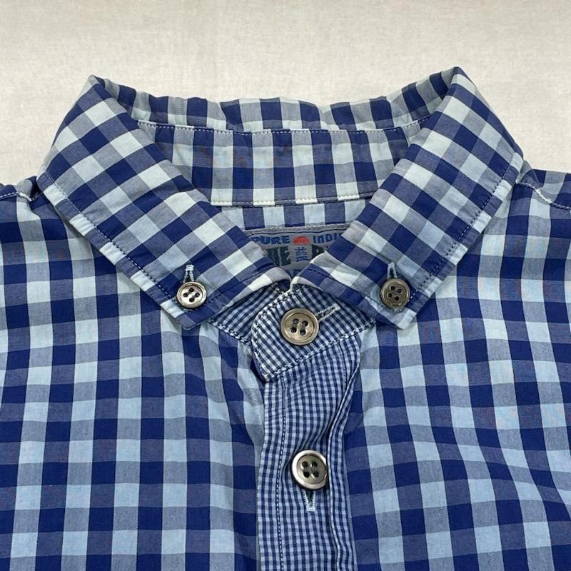 ブルーブルー BLUE BLUE シャツ、ブラウス 長袖 マルチ チェック ロングスリーブ ボタンダウン シャツ 2 チェック 青 / ブルー / blue X 水色 / ライトブルー / メンズ USED 古着 中古 50139033