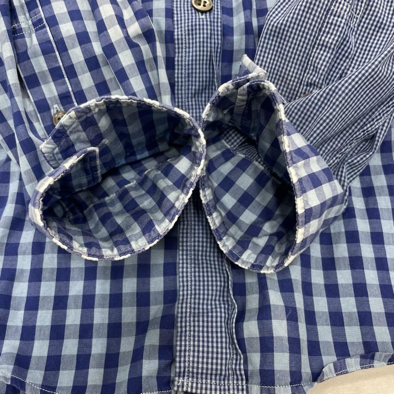 ブルーブルー BLUE BLUE シャツ、ブラウス 長袖 マルチ チェック ロングスリーブ ボタンダウン シャツ 2 チェック 青 / ブルー / blue X 水色 / ライトブルー / メンズ USED 古着 中古 50139033