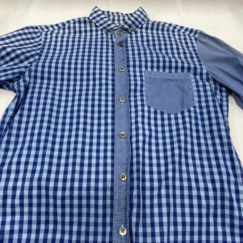 ブルーブルー BLUE BLUE シャツ、ブラウス 長袖 マルチ チェック ロングスリーブ ボタンダウン シャツ 2 チェック 青 / ブルー / blue X 水色 / ライトブルー / メンズ USED 古着 中古 50139033