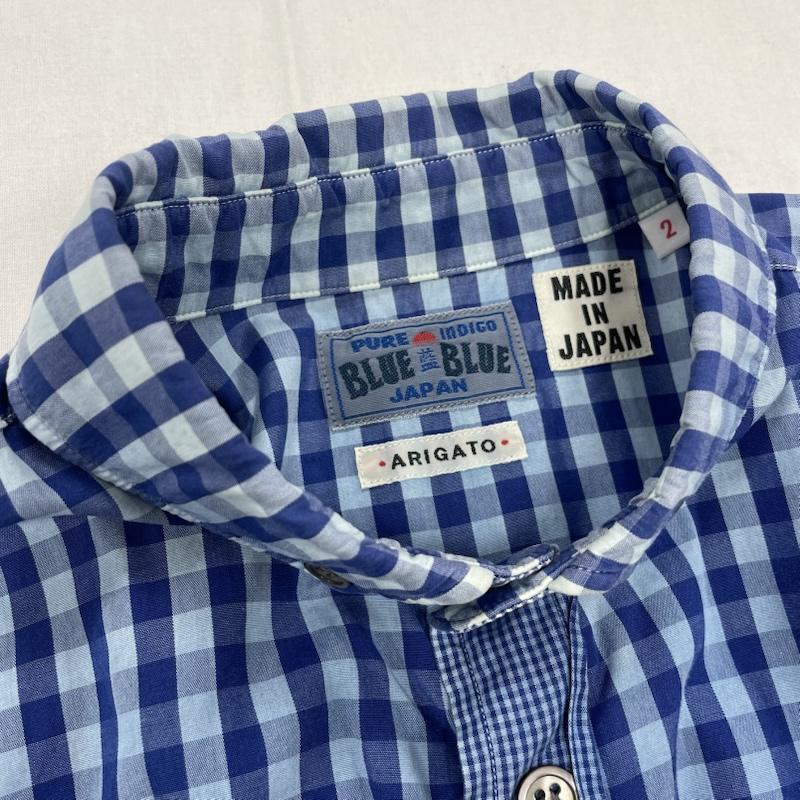 ブルーブルー BLUE BLUE シャツ、ブラウス 長袖 マルチ チェック ロングスリーブ ボタンダウン シャツ 2 チェック 青 / ブルー / blue X 水色 / ライトブルー / メンズ USED 古着 中古 50139033