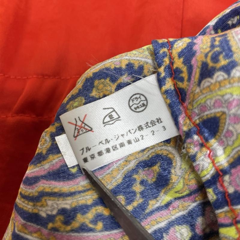 カルヴェン CARVEN ワンピース ひざ丈スカート 裾ペイズリー柄 シルク混 ポリエステル ノースリーブ ワンピース Ｖネック リボン ウエスト紐 チュニック フレア 36 無地 X 総柄 X ペイズリー 赤 / レッド / red X マルチカラー / マルチカラー / multicolor レディース USED 古着 中古 50139041