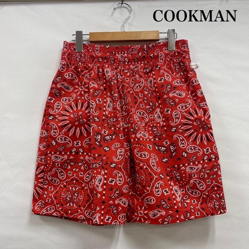クックマン COOKMAN パンツ ショートパンツ ペイズリー バンダナ イージー ハーフ シェフパンツ M ペイズリー X バンダナ柄 赤 / レッド / red X 黒 / ブラック / black X 白 / ホワイト / white メンズ USED 古着 中古 50139042