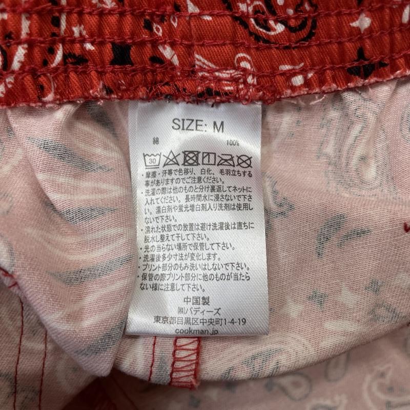 クックマン COOKMAN パンツ ショートパンツ ペイズリー バンダナ イージー ハーフ シェフパンツ M ペイズリー X バンダナ柄 赤 / レッド / red X 黒 / ブラック / black X 白 / ホワイト / white メンズ USED 古着 中古 50139042