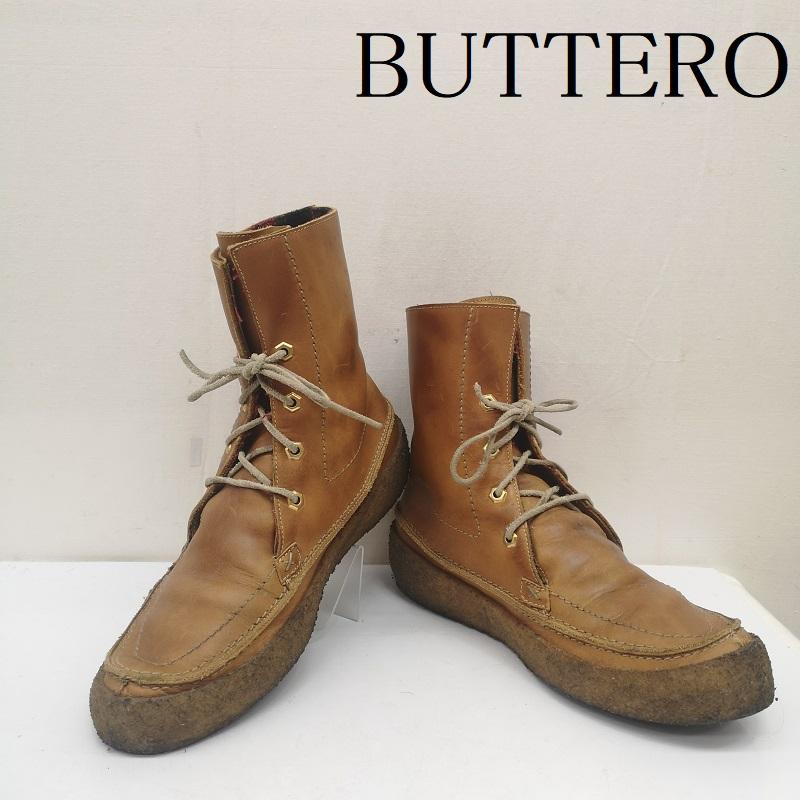 ブッテロ BUTTERO ブーツ 一般 モカシン ブーツ 裏地 チェック 43 27.0cm 茶 / ブラウン / brown メンズ USED 古着 中古 50139064