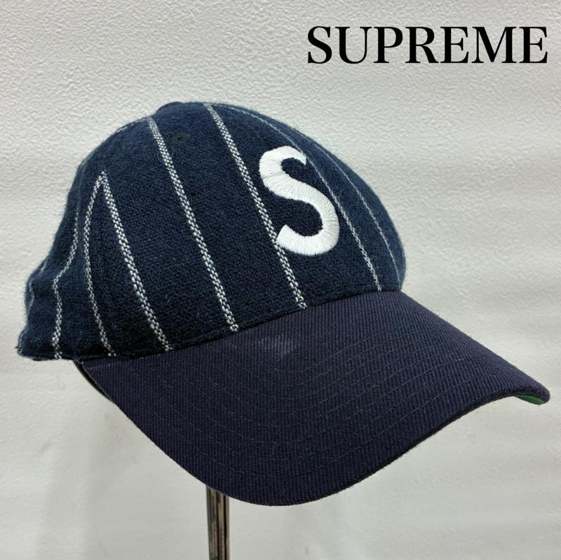 シュプリーム Supreme 帽子 キャップ 00 s 2008ss OLD オールド American Needle S Logo Pinstripe Cap 7 1/2 - ストライプ X ロゴ、文字 X 刺繍 紺 / ネイビー / navy X 白 / ホワイト / white メンズ USED 古着 中古 50139067
