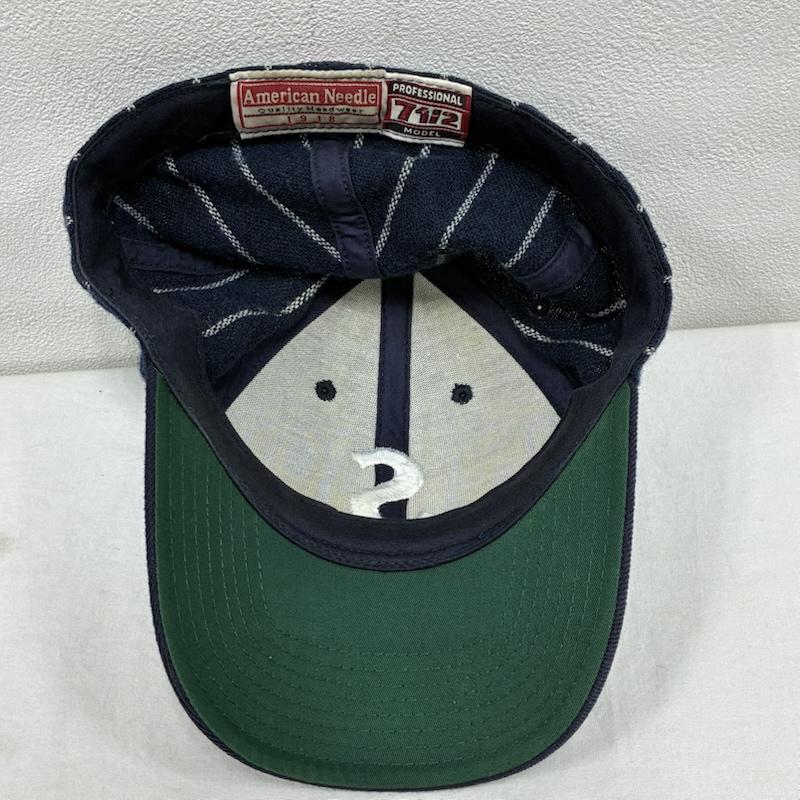 シュプリーム Supreme 帽子 キャップ 00 s 2008ss OLD オールド American Needle S Logo Pinstripe Cap 7 1/2 - ストライプ X ロゴ、文字 X 刺繍 紺 / ネイビー / navy X 白 / ホワイト / white メンズ USED 古着 中古 50139067