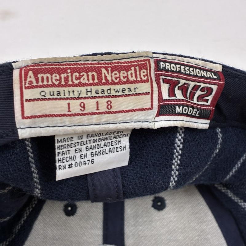 シュプリーム Supreme 帽子 キャップ 00 s 2008ss OLD オールド American Needle S Logo Pinstripe Cap 7 1/2 - ストライプ X ロゴ、文字 X 刺繍 紺 / ネイビー / navy X 白 / ホワイト / white メンズ USED 古着 中古 50139067