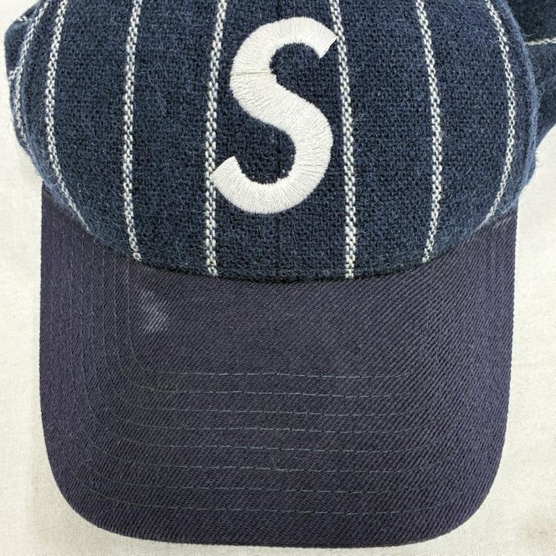 シュプリーム Supreme 帽子 キャップ 00 s 2008ss OLD オールド American Needle S Logo Pinstripe Cap 7 1/2 - ストライプ X ロゴ、文字 X 刺繍 紺 / ネイビー / navy X 白 / ホワイト / white メンズ USED 古着 中古 50139067