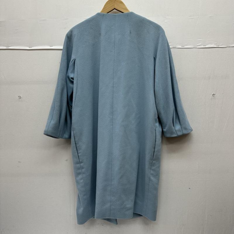 エッフェビームス EFFE BEAMS コート コート一般 カシミヤ混 ウール ノーカラー コート 27-19-0226-825 LOROPIANA 36 水色 / ライトブルー / レディース USED 古着 中古 50139078