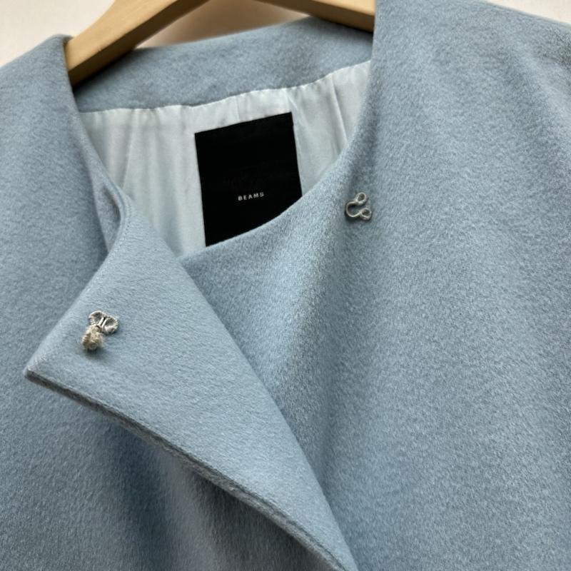 エッフェビームス EFFE BEAMS コート コート一般 カシミヤ混 ウール ノーカラー コート 27-19-0226-825 LOROPIANA 36 水色 / ライトブルー / レディース USED 古着 中古 50139078