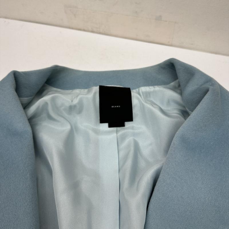 エッフェビームス EFFE BEAMS コート コート一般 カシミヤ混 ウール ノーカラー コート 27-19-0226-825 LOROPIANA 36 水色 / ライトブルー / レディース USED 古着 中古 50139078