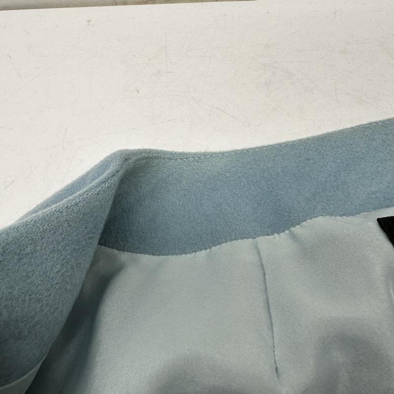 エッフェビームス EFFE BEAMS コート コート一般 カシミヤ混 ウール ノーカラー コート 27-19-0226-825 LOROPIANA 36 水色 / ライトブルー / レディース USED 古着 中古 50139078