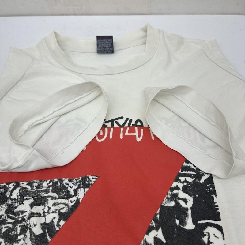 ステューシー STUSSY Tシャツ 半袖 USA製 90s 紺タグ 7周年 復刻 プリント Tシャツ シングルステッチ M 白 / ホワイト / white メンズ USED 古着 中古 50139081