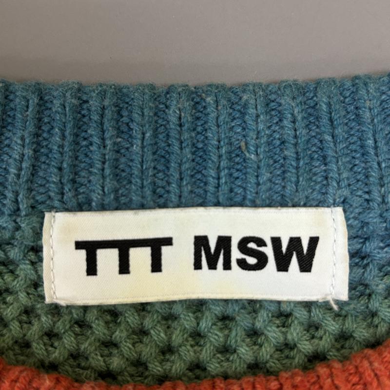 ティー TTT_MSW ニット、セーター 長袖 モダンストリートウエア TTT-2022SS-KT09 クレイジーパターン オーバーサイズ クルーネック 長袖 ニット セーター M メンズ USED 古着 中古 50139120