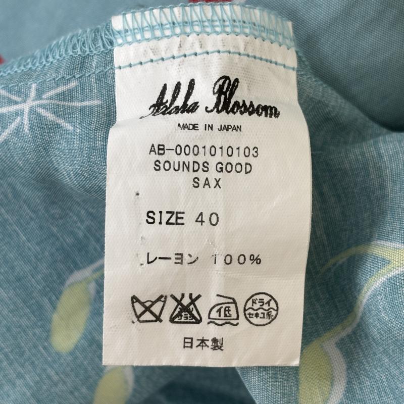 古着 USED シャツ、ブラウス 半袖 Aloha Blossam アロハ ブロッサム 日本製 SOUNDS GOOD SAX 音符柄 レーヨン 半袖 ハワイアン シャツ 40 メンズ USED 古着 中古 50139122