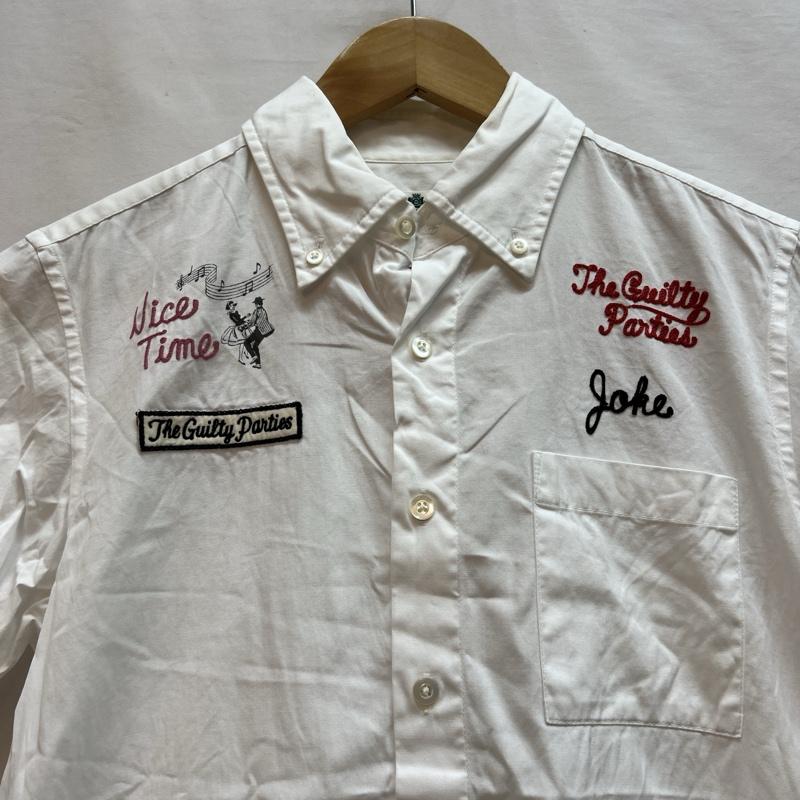 ワコマリア WACKO MARIA シャツ、ブラウス 半袖 チェーン刺繍 ボタンダウンシャツ S 白 / ホワイト / white メンズ USED 古着 中古 50139129