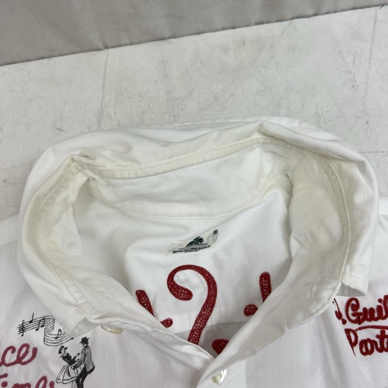 ワコマリア WACKO MARIA シャツ、ブラウス 半袖 チェーン刺繍 ボタンダウンシャツ S 白 / ホワイト / white メンズ USED 古着 中古 50139129