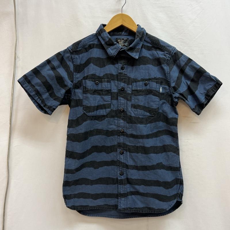 チャレンジャー CHALLENGER シャツ、ブラウス 半袖 ボーダー ワークシャツ ゼブラ タイガー M 紺 / ネイビー / navy メンズ USED 古着 中古 50139131