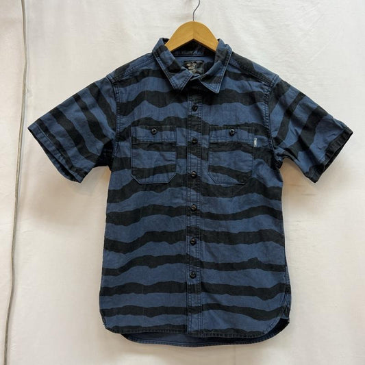 チャレンジャー CHALLENGER シャツ、ブラウス 半袖 ボーダー ワークシャツ ゼブラ タイガー M 紺 / ネイビー / navy メンズ USED 古着 中古 50139131