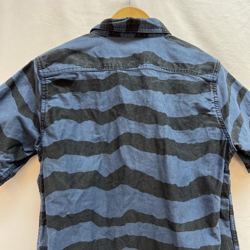 チャレンジャー CHALLENGER シャツ、ブラウス 半袖 ボーダー ワークシャツ ゼブラ タイガー M 紺 / ネイビー / navy メンズ USED 古着 中古 50139131