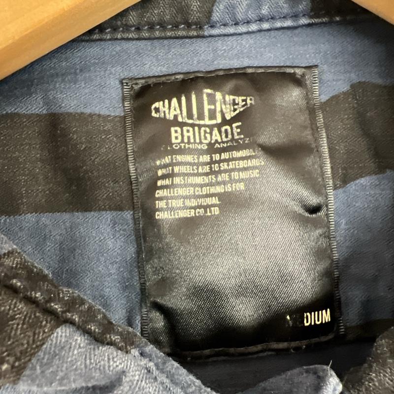 チャレンジャー CHALLENGER シャツ、ブラウス 半袖 ボーダー ワークシャツ ゼブラ タイガー M 紺 / ネイビー / navy メンズ USED 古着 中古 50139131