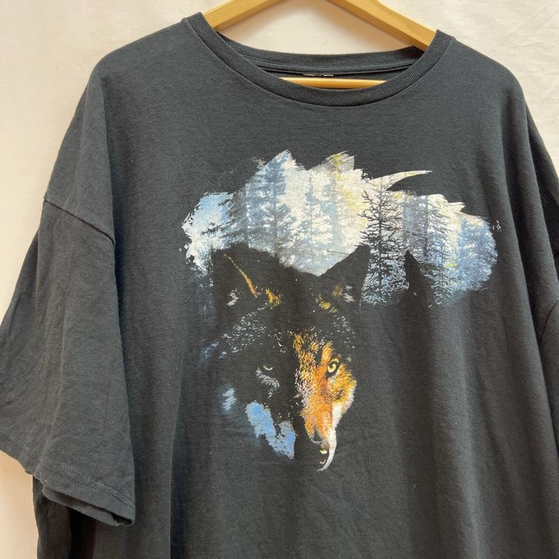 古着 USED Tシャツ 半袖 ウルフ 狼 プリント アニマル Ｔシャツ - 黒 / ブラック / black メンズ USED 古着 中古 50139145